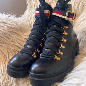 GUCCI-SYLVIE COMBAT BOOTS-
